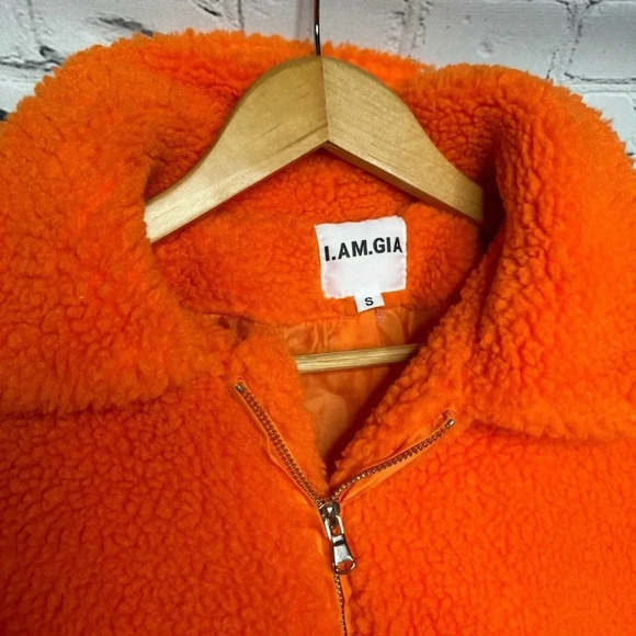 I.AM.GIA Women’s Orange Pixie Teddy Coat size Small - Picture 3 of 5